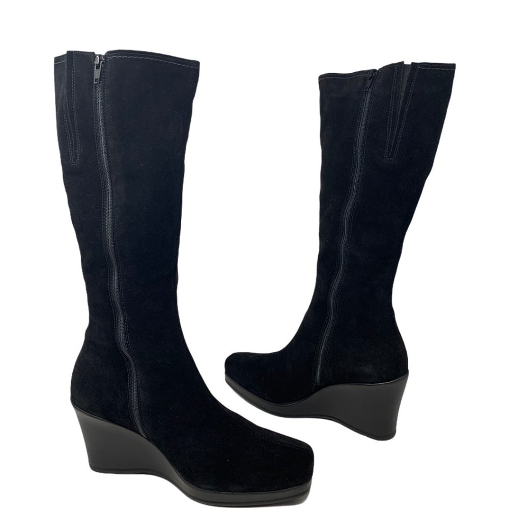 New La Canadienne Isadora Waterproof Wedge Boots - Picture 4 of 8